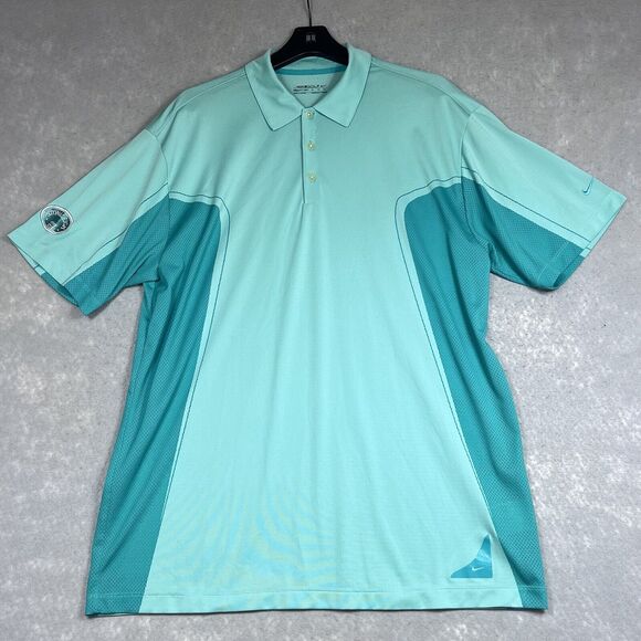 Nike Golf Dri-Fit Performance Polo Shirt Men’s XL Green Mesh Vented Sides - Picture 1 of 12